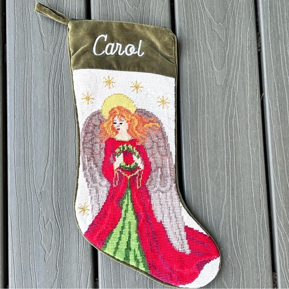Needlepoint Christmas Stocking Personal Creations Carol - Picture 1 of 10